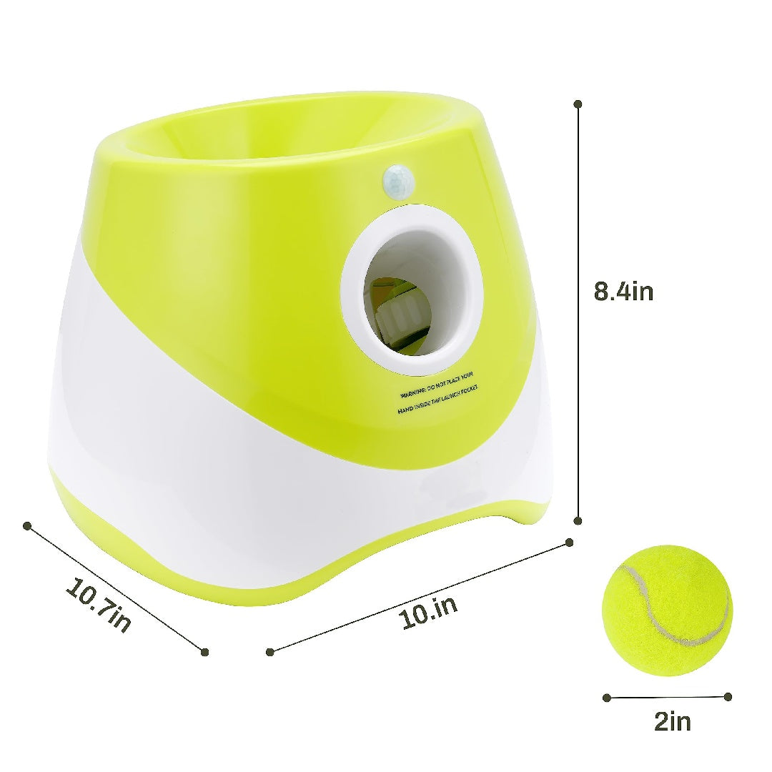 Only Supports Self Pickup Dog Ball Thrower, Automatic Ball Launcher, Indoor-Outdoor Interactive Dog Toy With Three Scopes, Includes Balls And A Data Cable, Grey-Green