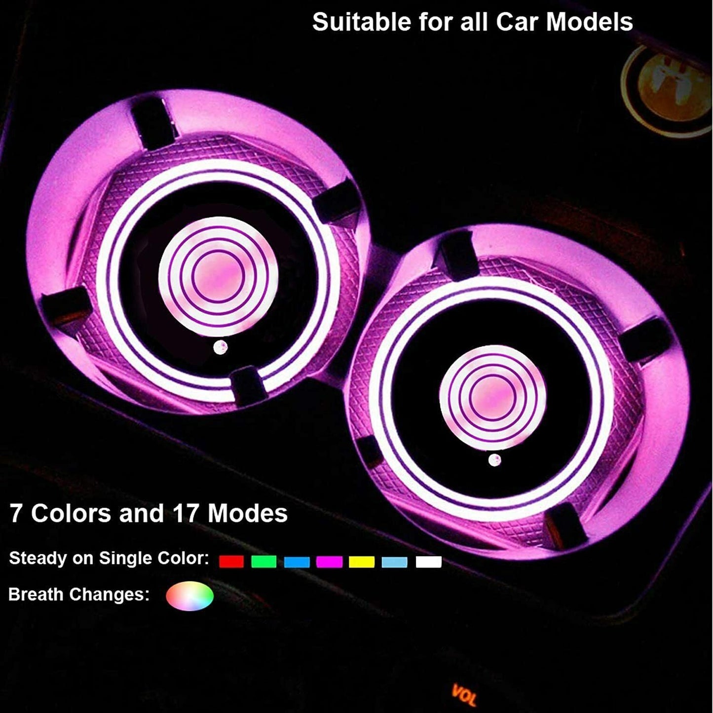 Glow Car Cup Holder Lights