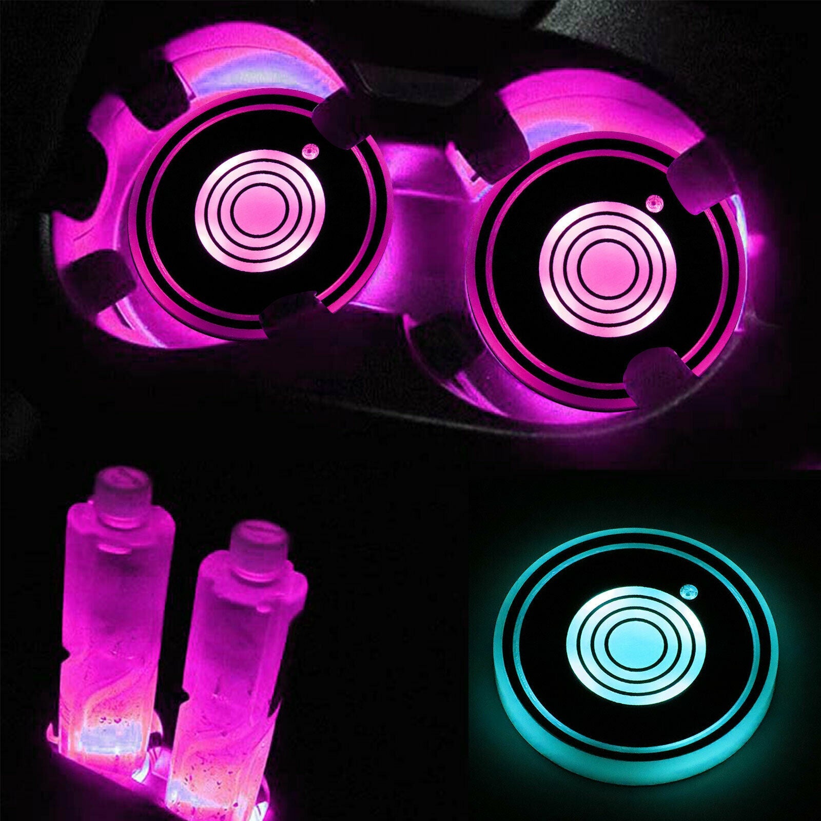 Glow Car Cup Holder Lights